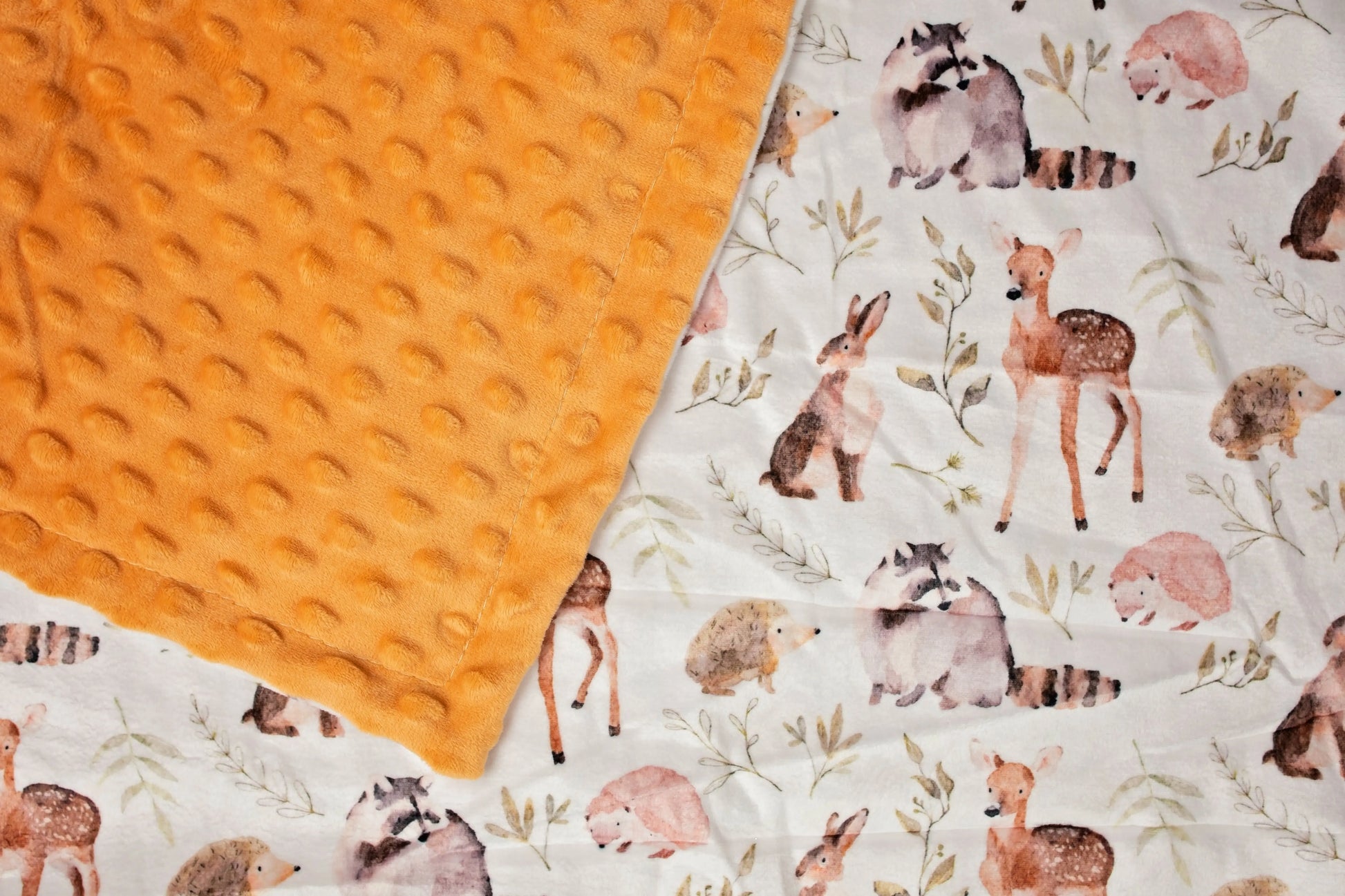 Forest Friends Minky Blanket Growing Sprouts