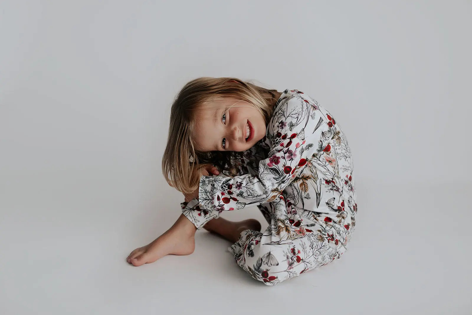 Floral Girls Kids Pajamas Three Little Tots