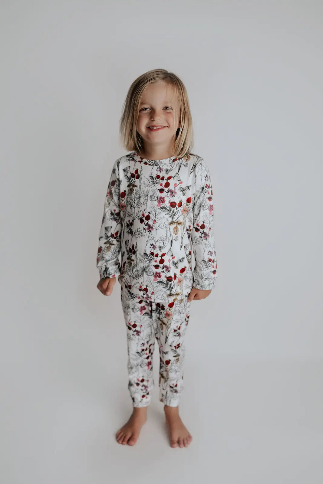 Floral Girls Kids Pajamas Three Little Tots