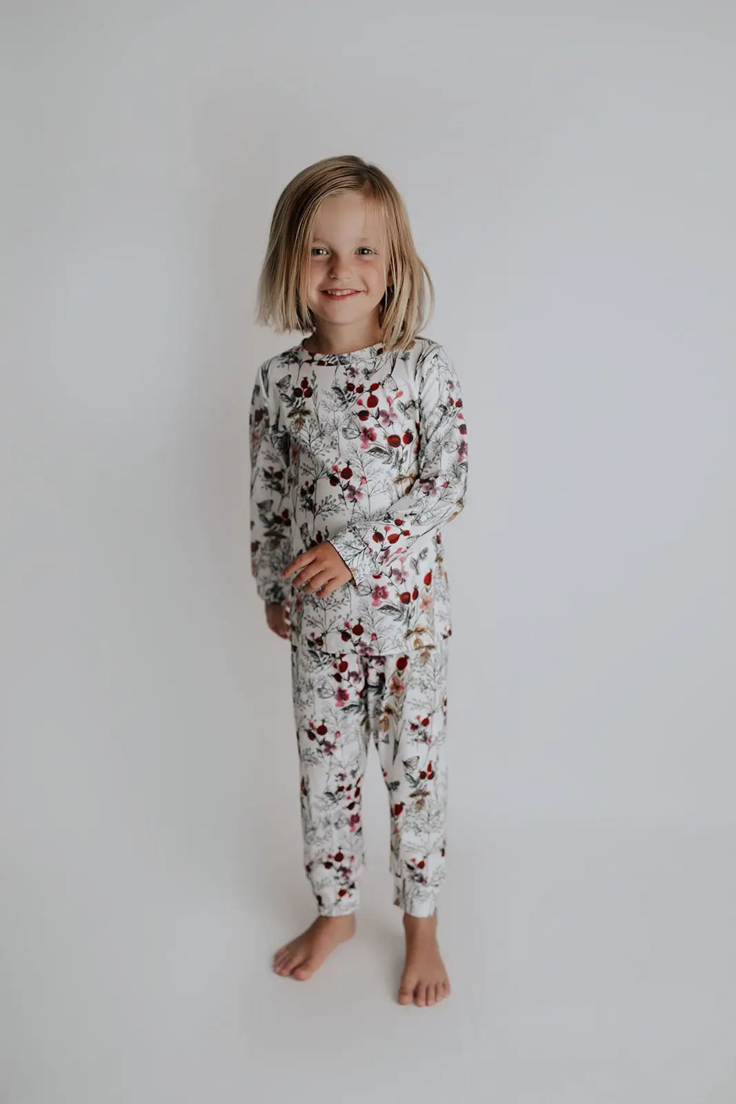 Floral Girls Kids Pajamas Three Little Tots