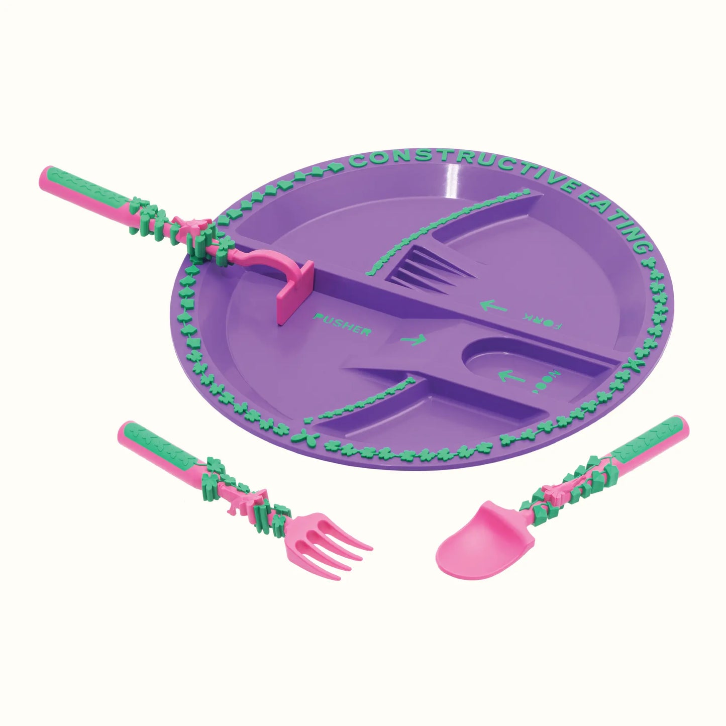 Combinación de utensilios y plato