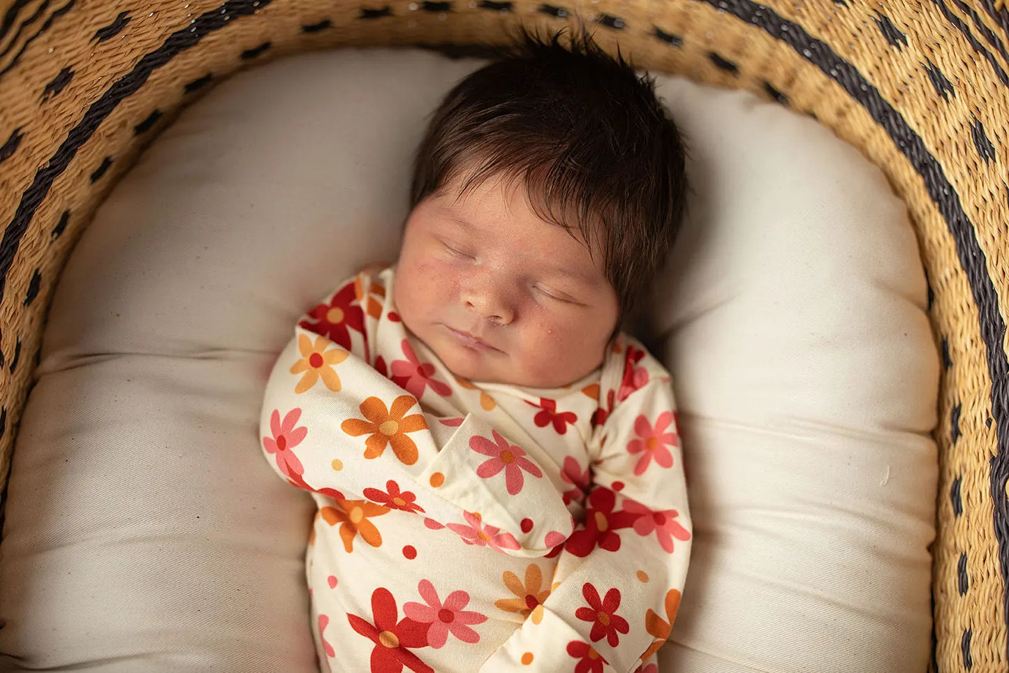 70s Groovy Flower Knotted Newborn Gown Three Little Tots