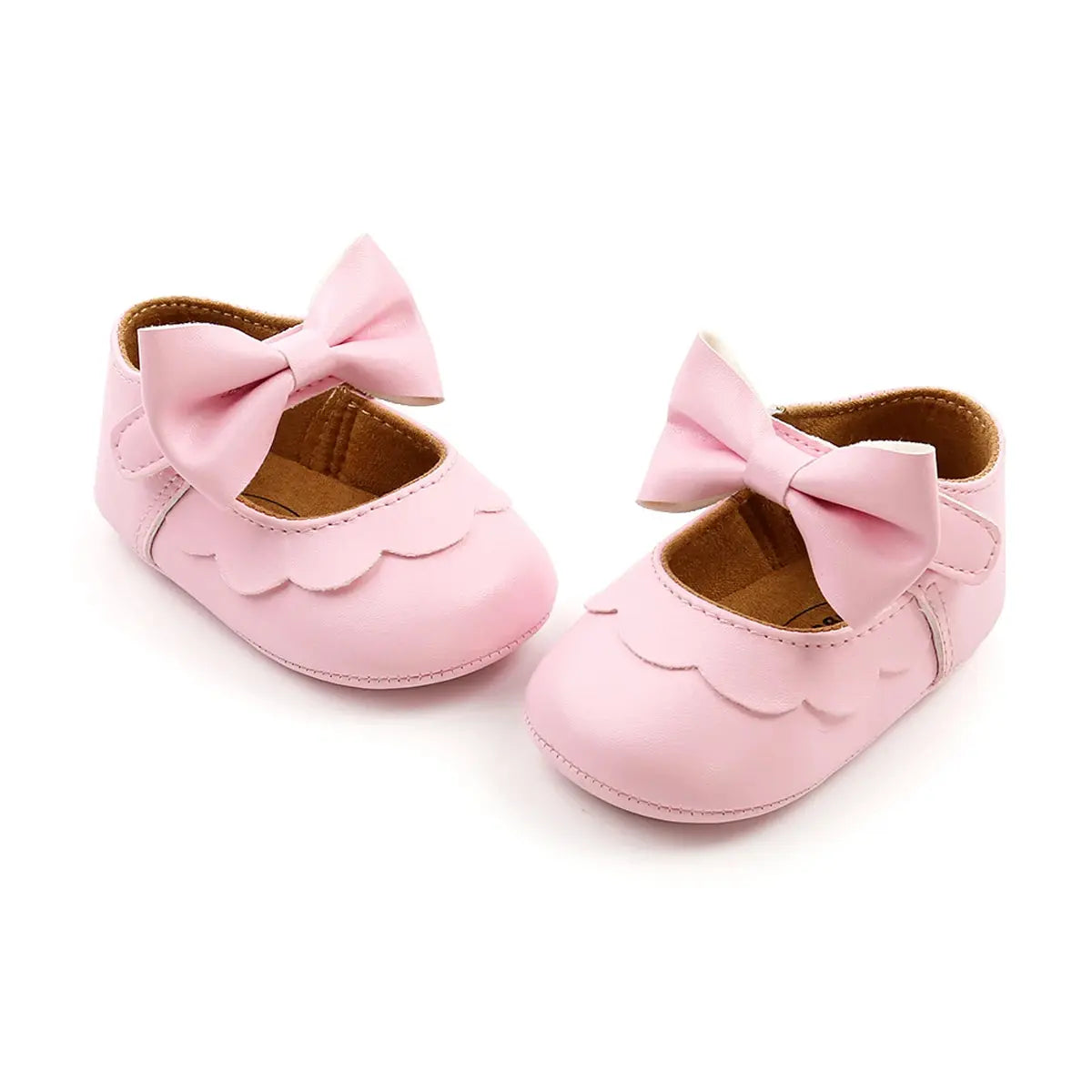 Baby Infant Girls Flat Shoes Bow Knot Solid First Walker Soft Sole Newborn Infant Toddler Girls Princess Shoes