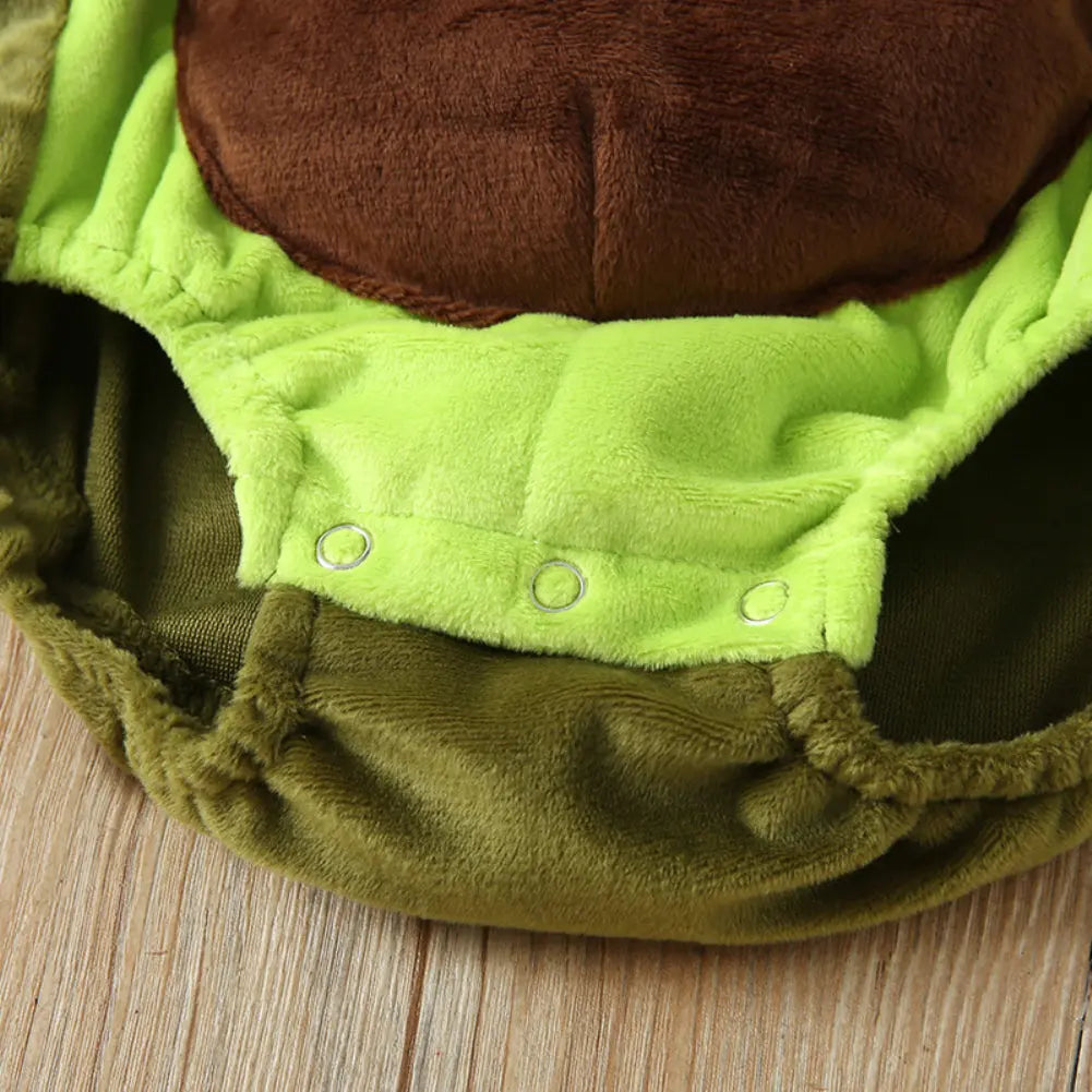 Lioraitiin 0-24M Infant Kids Baby Boy Girl Winter Warm Clothes Zippered Avocado Bodysuit Jumpsuit Overall Outfits