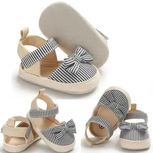 Newborn Baby Girl Soft Crib Shoes Infants Anti-slip Sneaker Prewalker 0-18M