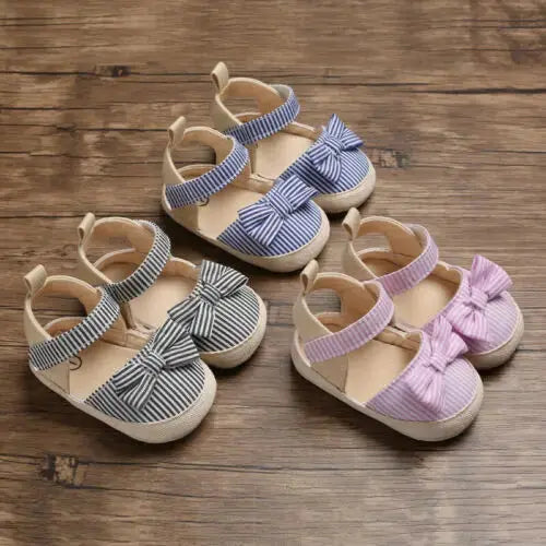 Newborn Baby Girl Soft Crib Shoes Infants Anti-slip Sneaker Prewalker 0-18M