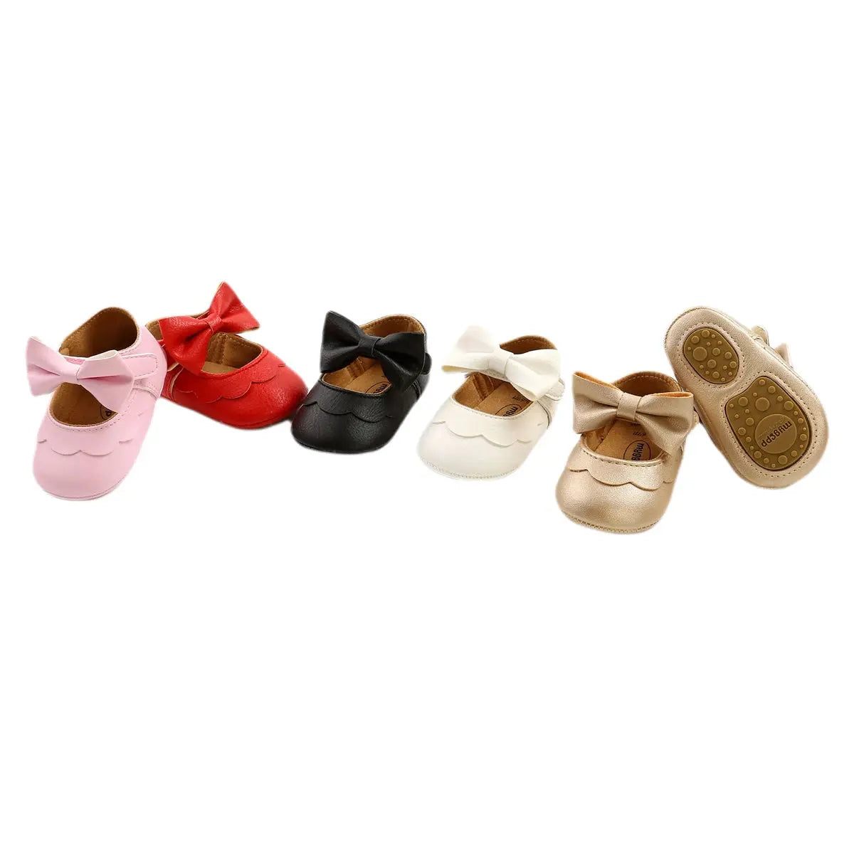 Baby Infant Girls Flat Shoes Bow Knot Solid First Walker Soft Sole Newborn Infant Toddler Girls Princess Shoes
