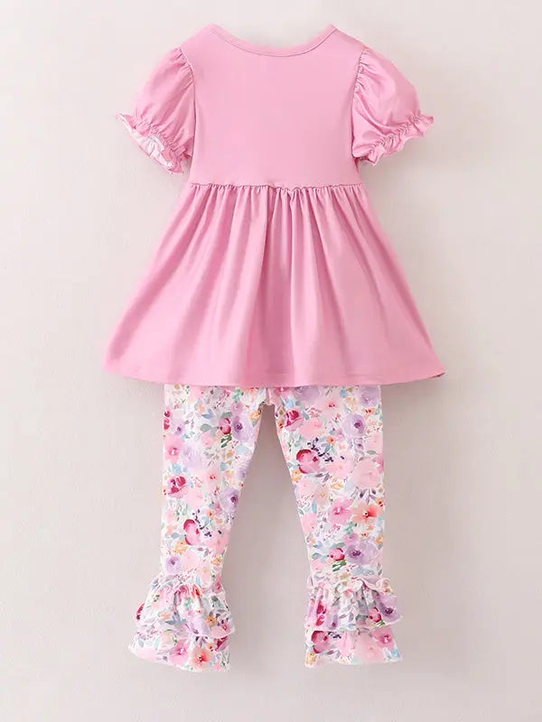 Pink Girls Farm Animals Bell Bottoms outfit Rylee Faith Designs