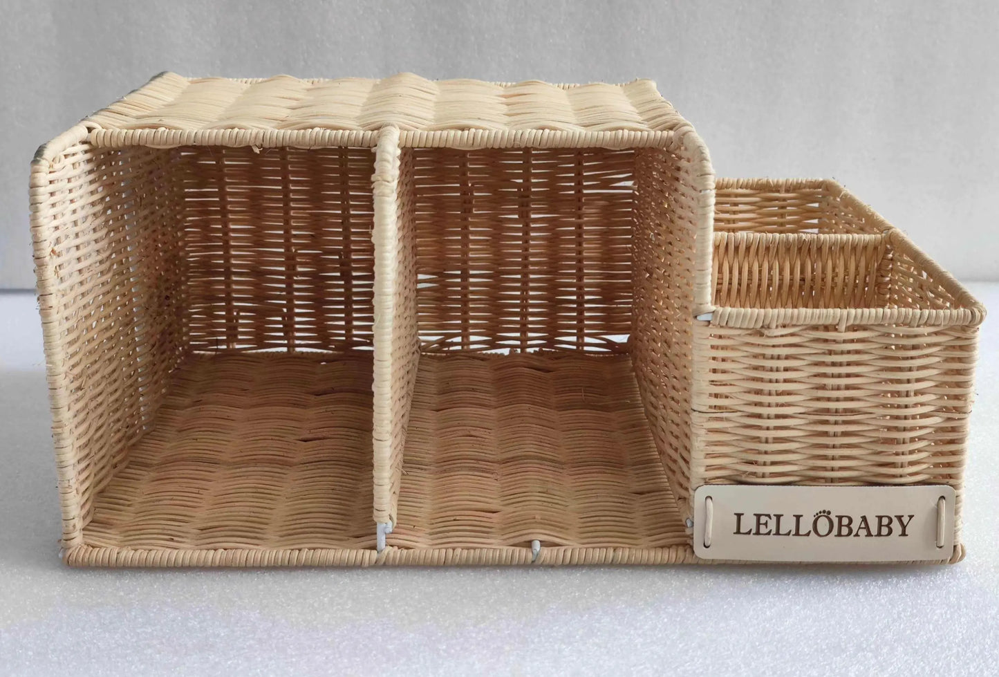 LELLOBABY™ X Hampton BABY - Deluxe Rattan Diaper Caddy