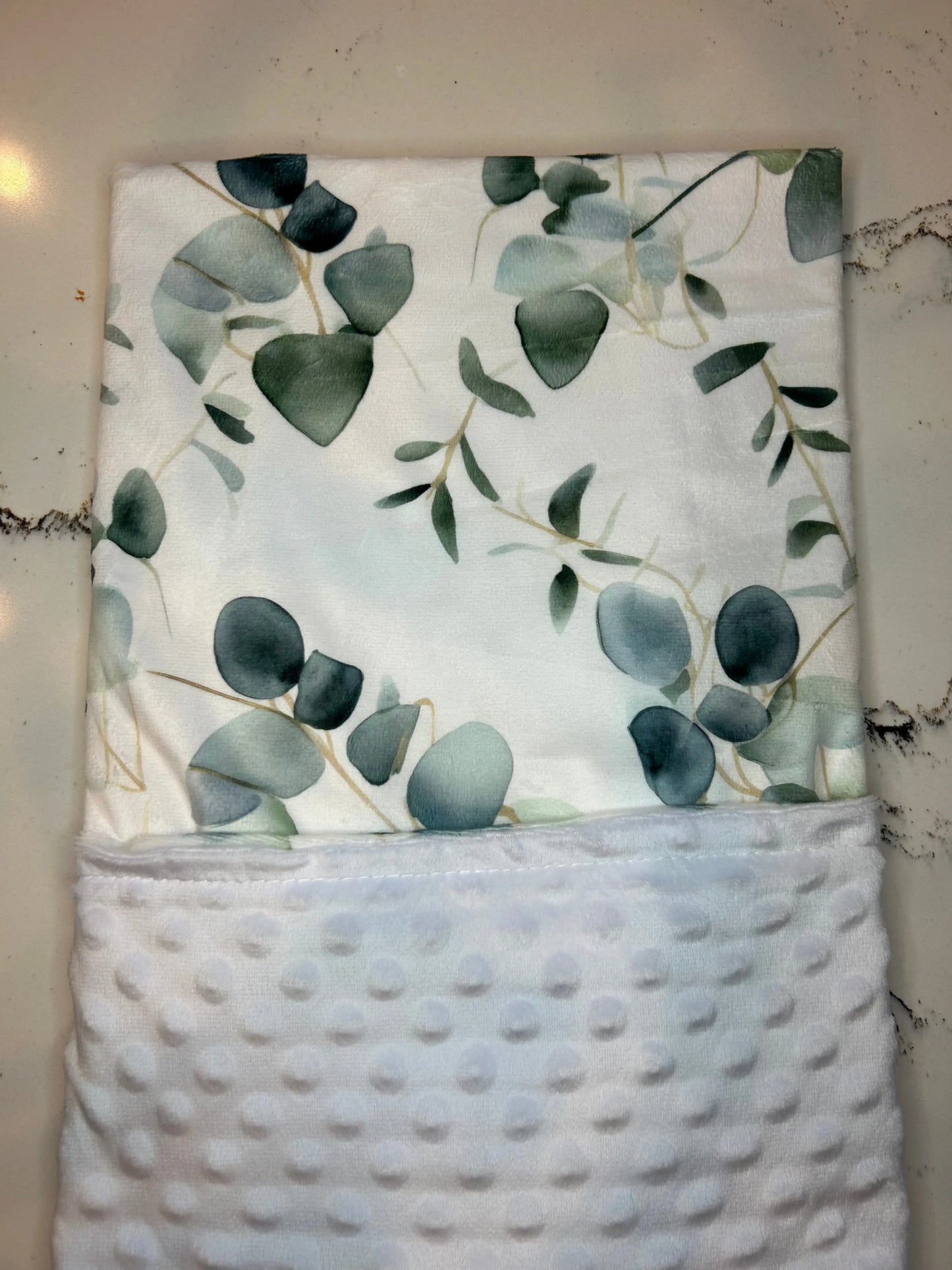 Eucalyptus Embrace Minky Blanket Growing Sprouts