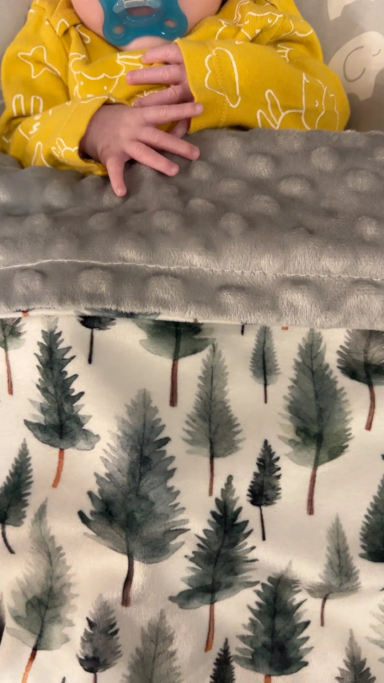 Woodland Whispers Minky Blanket Growing Sprouts