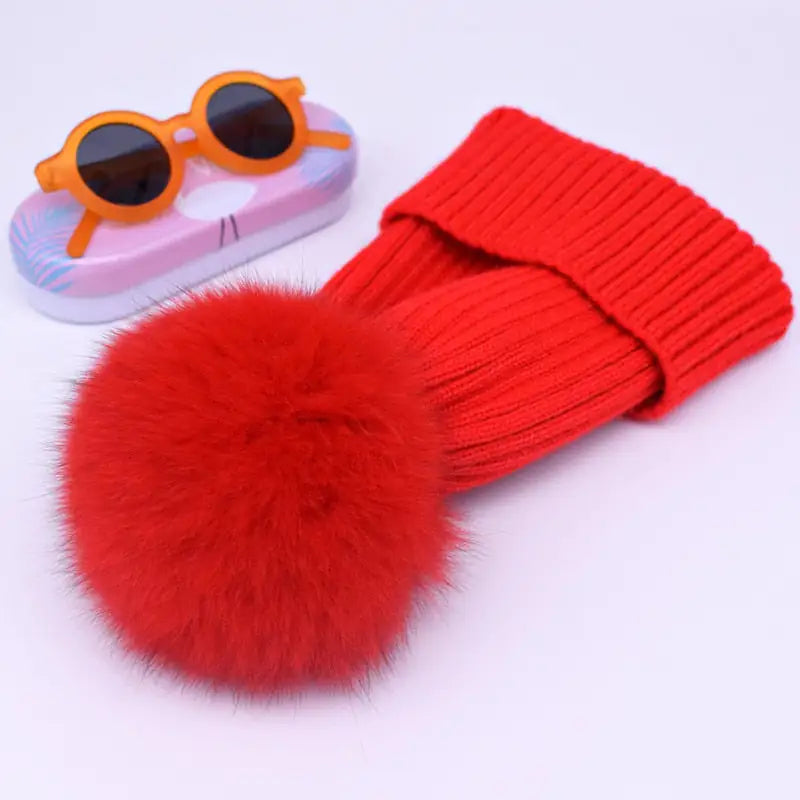 Winter Hat Luxury Fox Fur Beanie