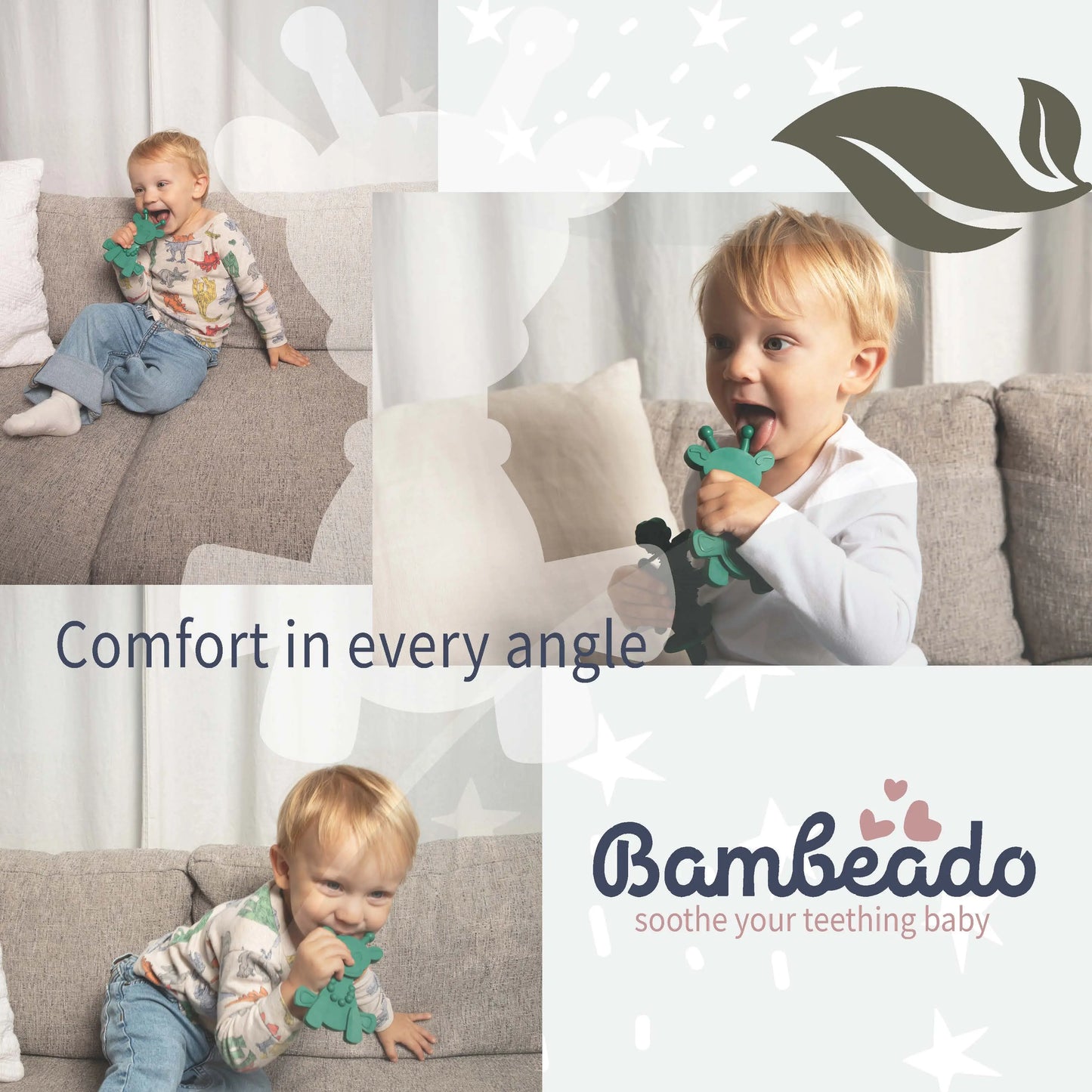 Little bamBAM Baby Teething Toy – Natural Rubber & Baltic Amber