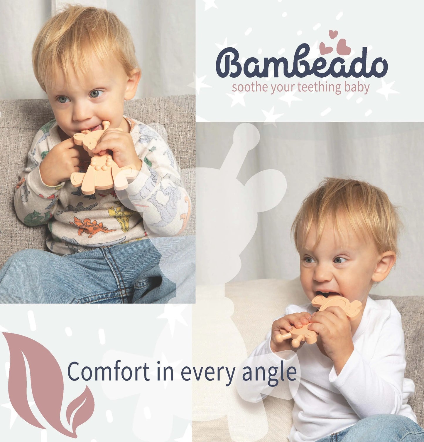 Little bamBAM Baby Teething Toy – Natural Rubber & Baltic Amber