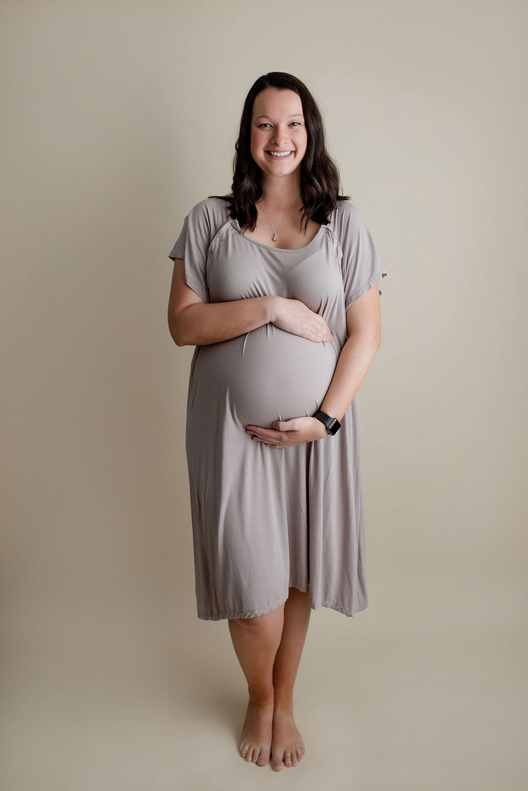 Mommy Labor and Delivery Nursing Hospital Gown - Comfortable Maternity & Postpartum Wear Three Little Tots