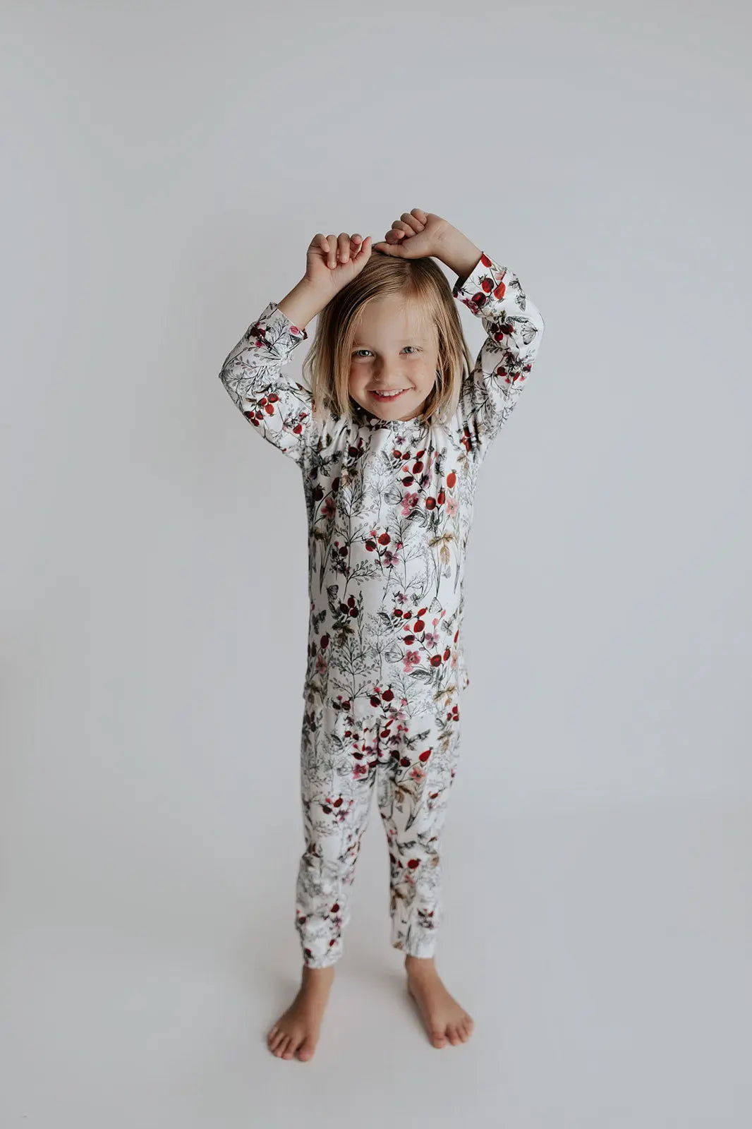 Floral Girls Kids Pajamas Three Little Tots