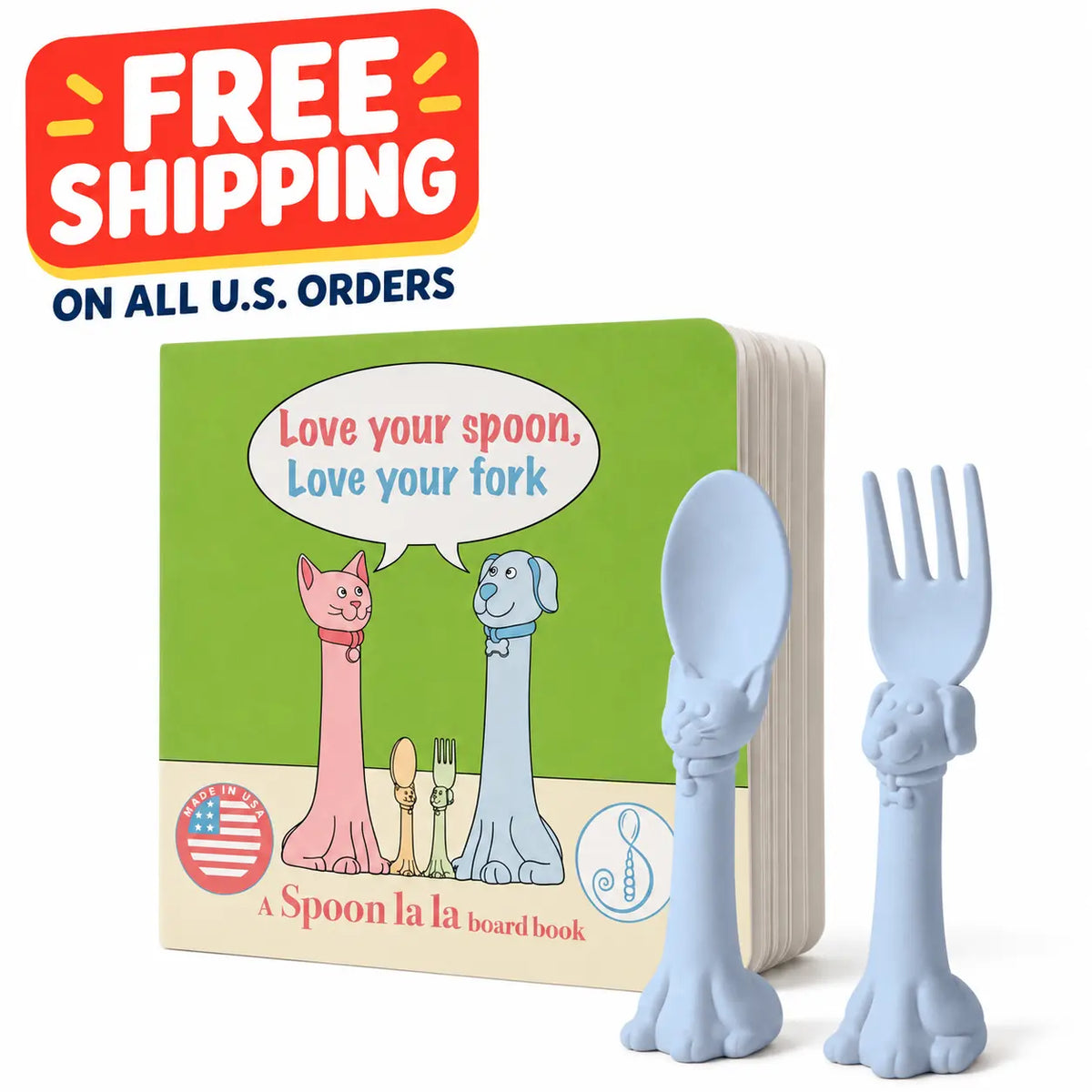 Spoon la la Utensils + Board Book