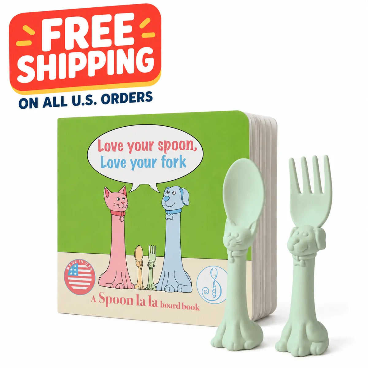 Spoon la la Utensils + Board Book