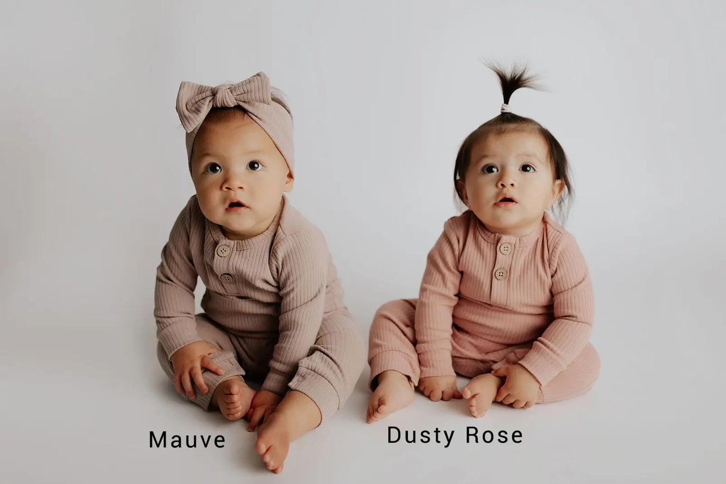 Dusty Rose Pink Baby Ribbed Playsuit with pockets Three Little Tots