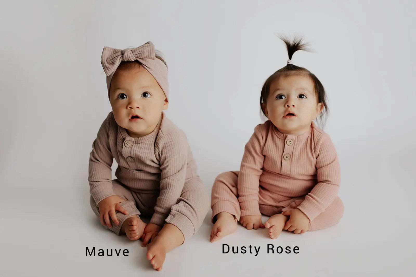 Dusty Rose Pink Baby Ribbed Playsuit with pockets Three Little Tots