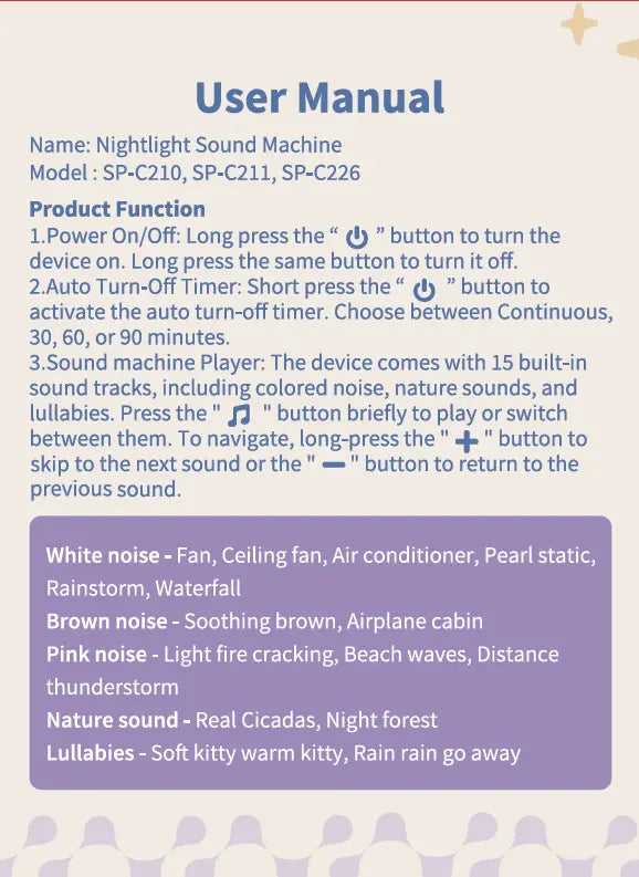 Sleeping Pal Mini Night Light Sound Machine