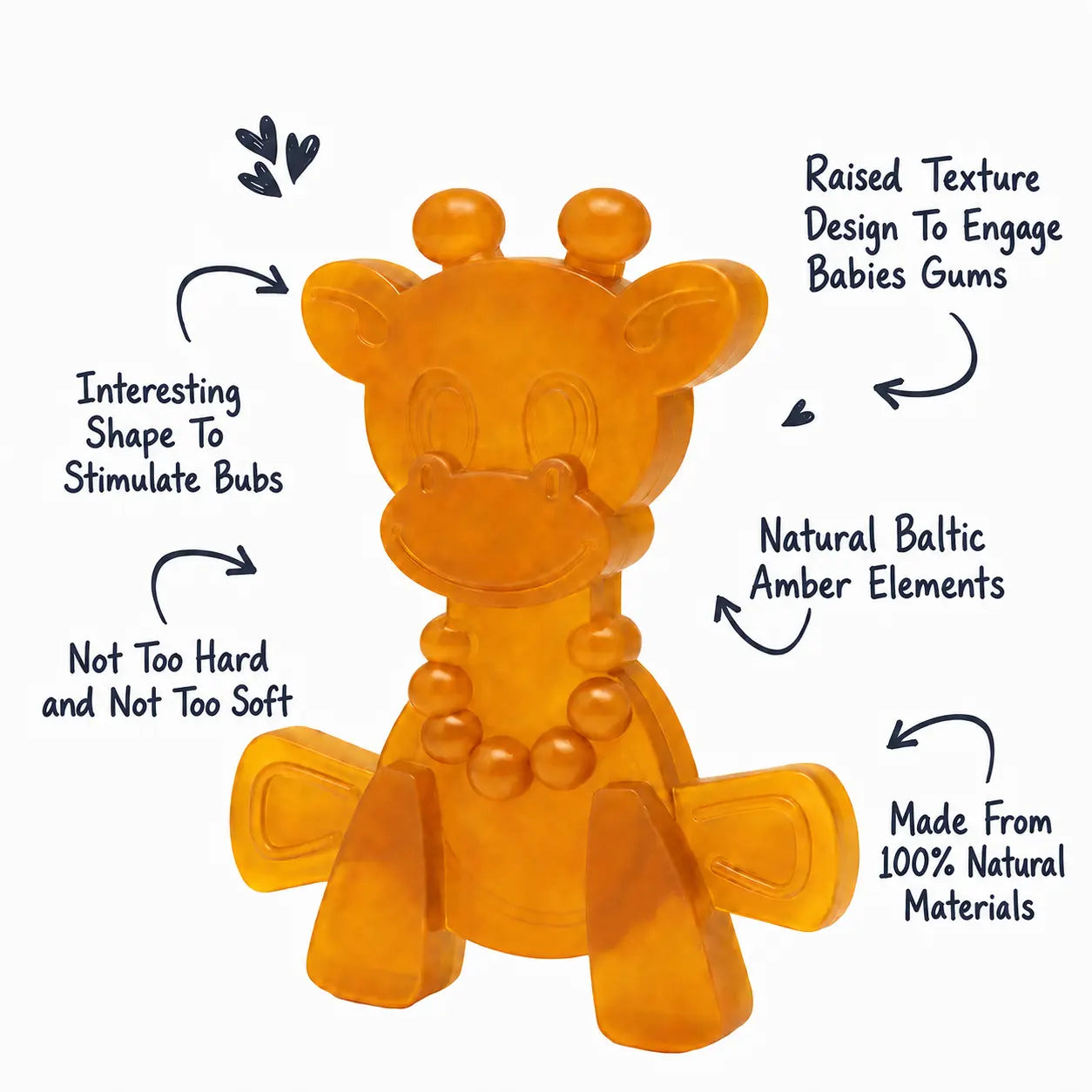 Little bamBAM Baby Teething Toy – Natural Rubber & Baltic Amber