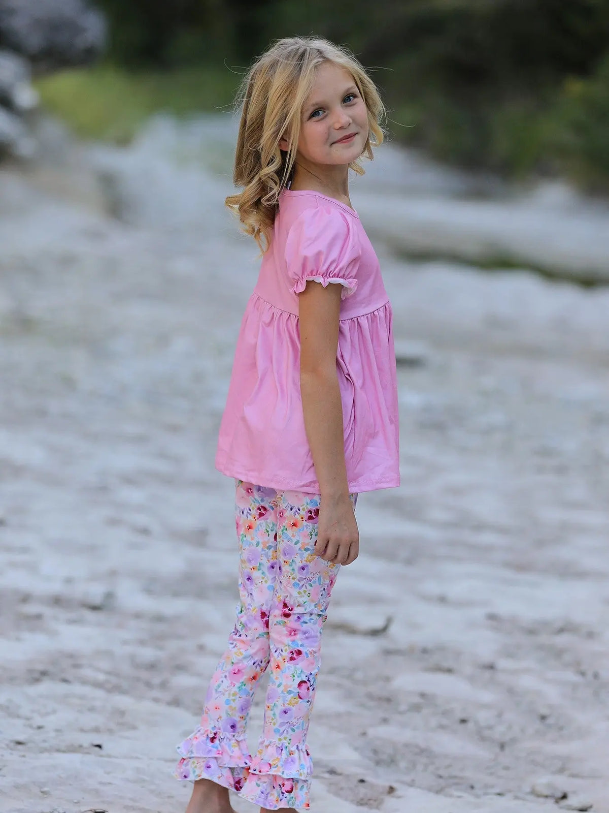 Pink Girls Farm Animals Bell Bottoms outfit Rylee Faith Designs