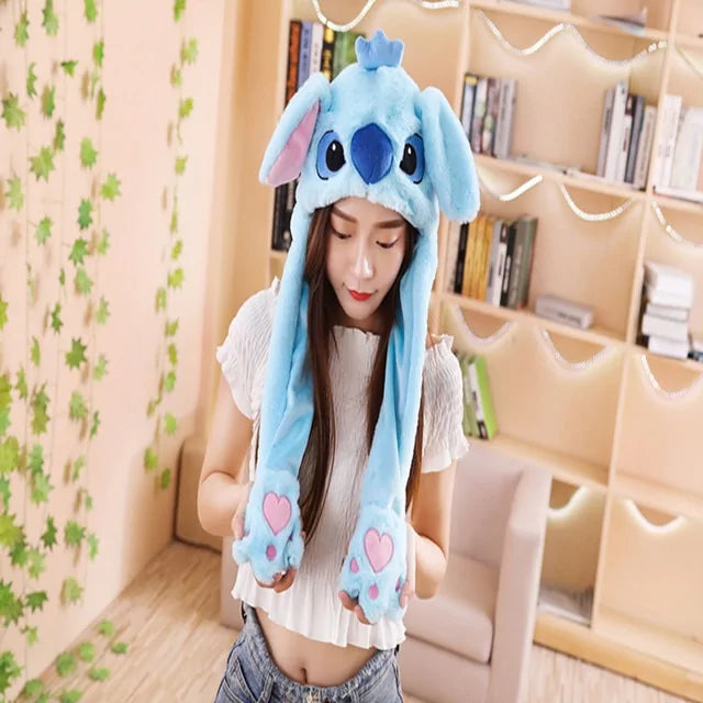 Rabbit Ear Airbag Hat: Fun Plush Toy Cap for Kids and Adults