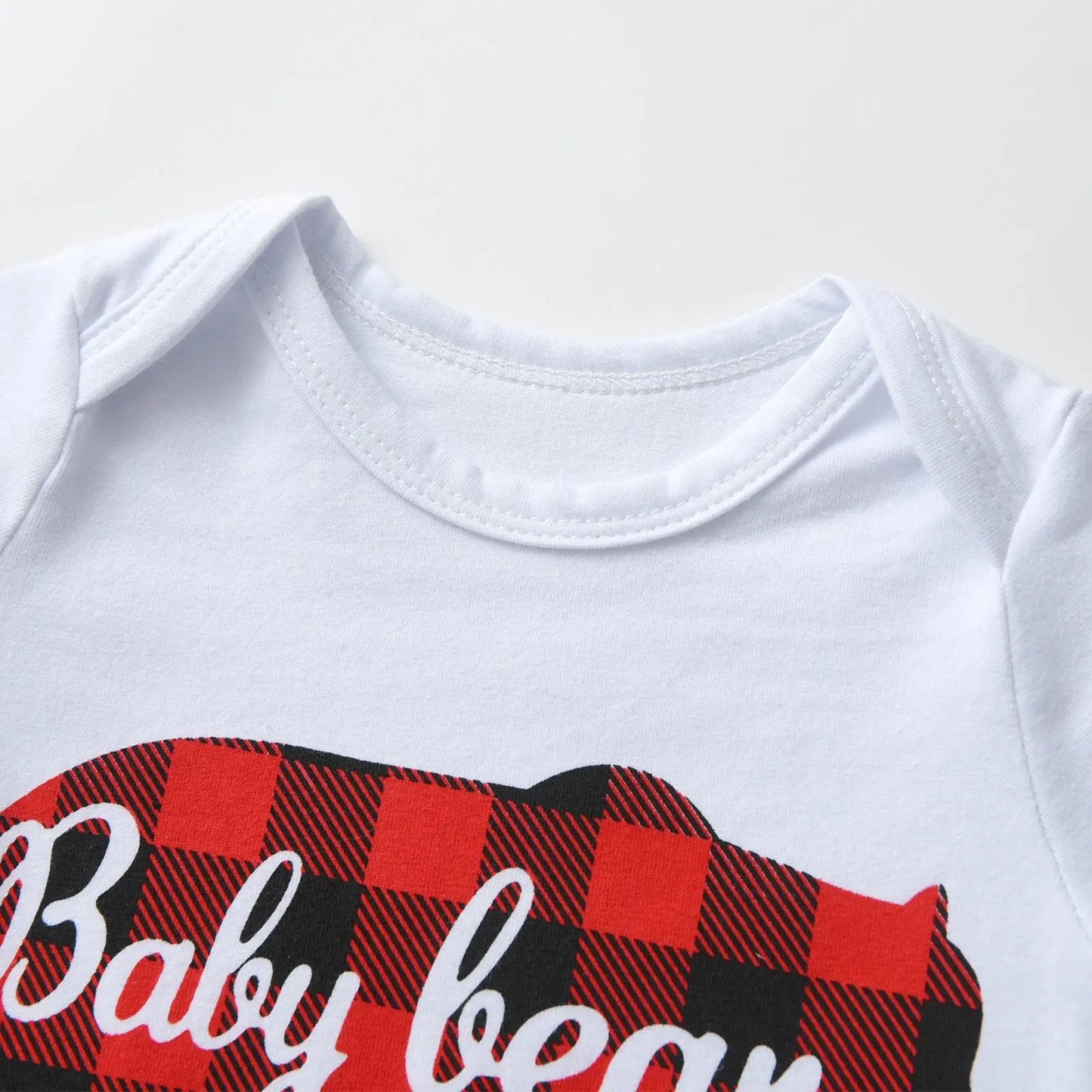 Newborn Baby Boy Clothes Set Long Sleeve Bear Print Romper Top and Fashion Infant Pants Hat Outfit