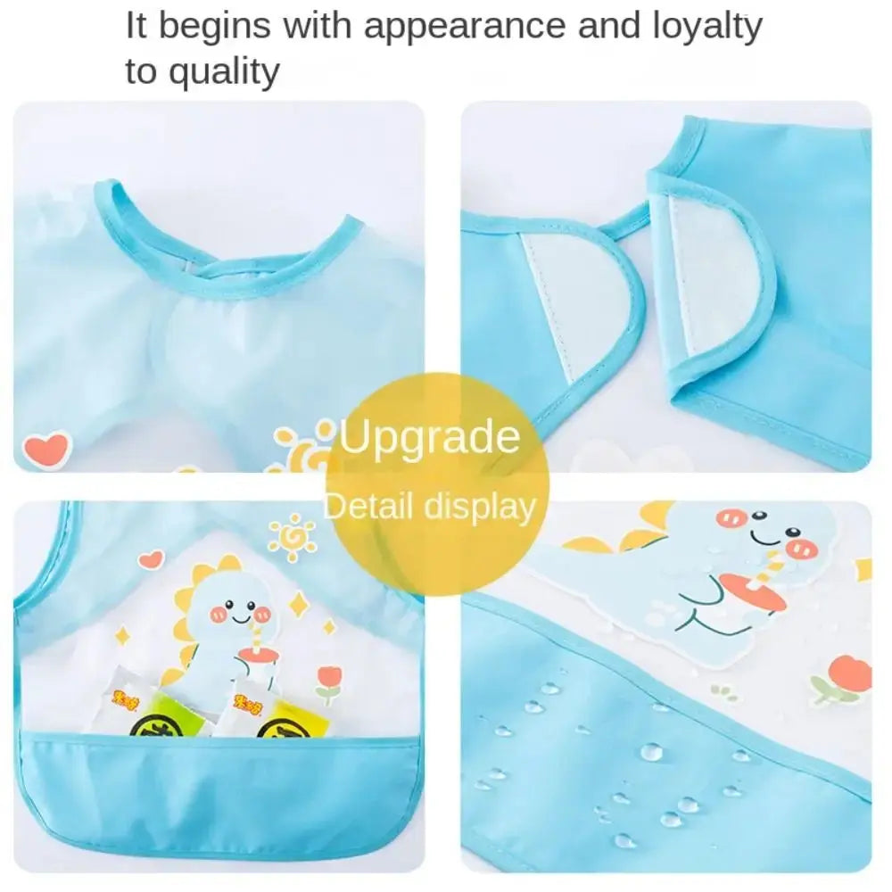 Waterproof Baby Eating Infant Toddler Baby Cartoon Sleeveless Art Apron Feeding Bib for Boys Girls Soft Baby Bibs Burp Clothes