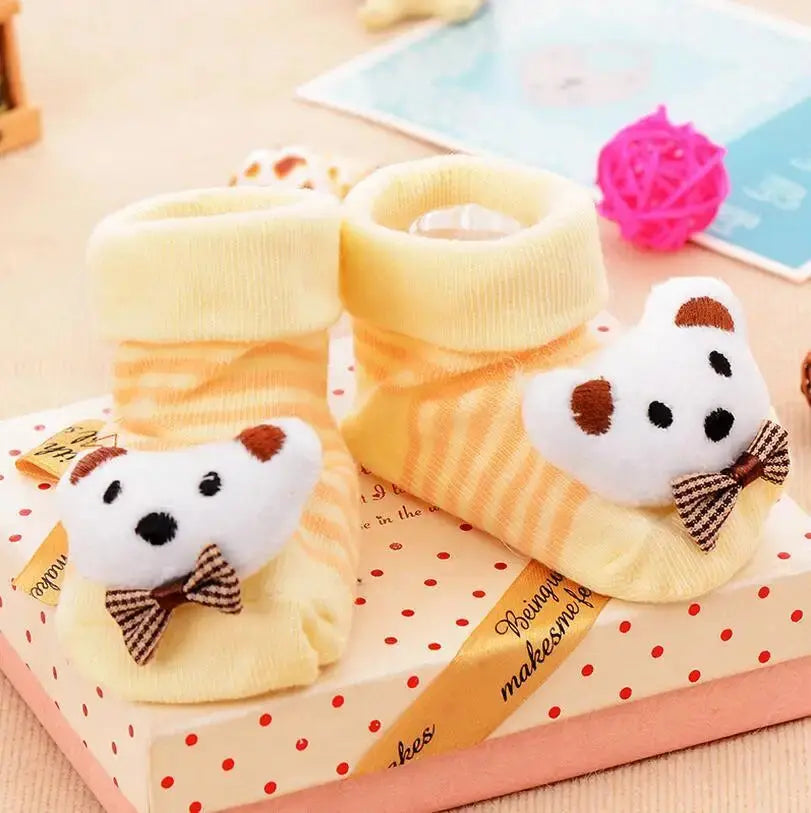 1 Pair Cotton Baby Socks Rubber Anti Slip Boy Girl Floor Kids Toddlers Autumn Spring Animal Infant Newborn Cute Gift