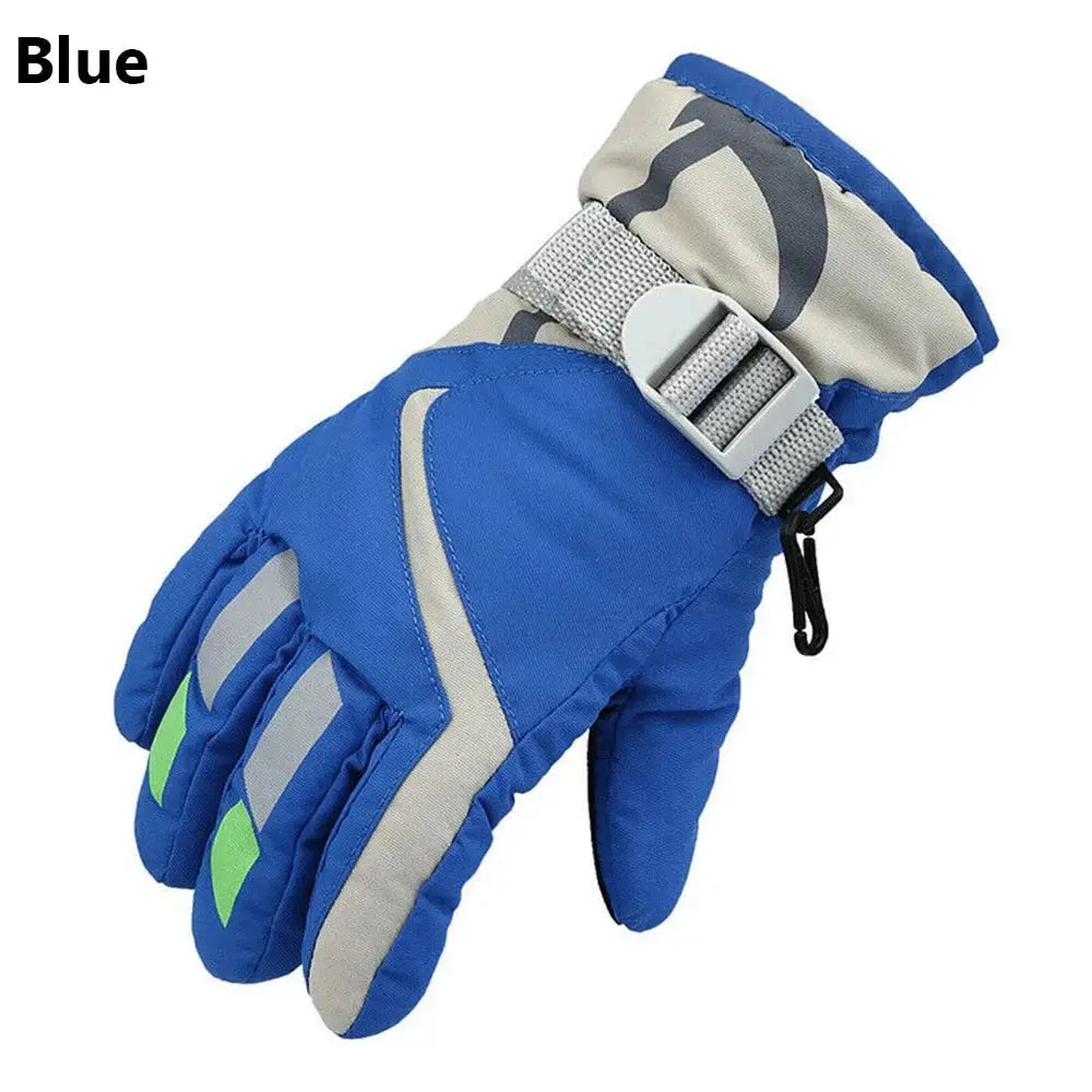 Thermal Ski Gloves Children Kids Winter Fleece Waterproof Warm Child Snowboard Snow Gloves 3 Fingers for Skiing Riding перч