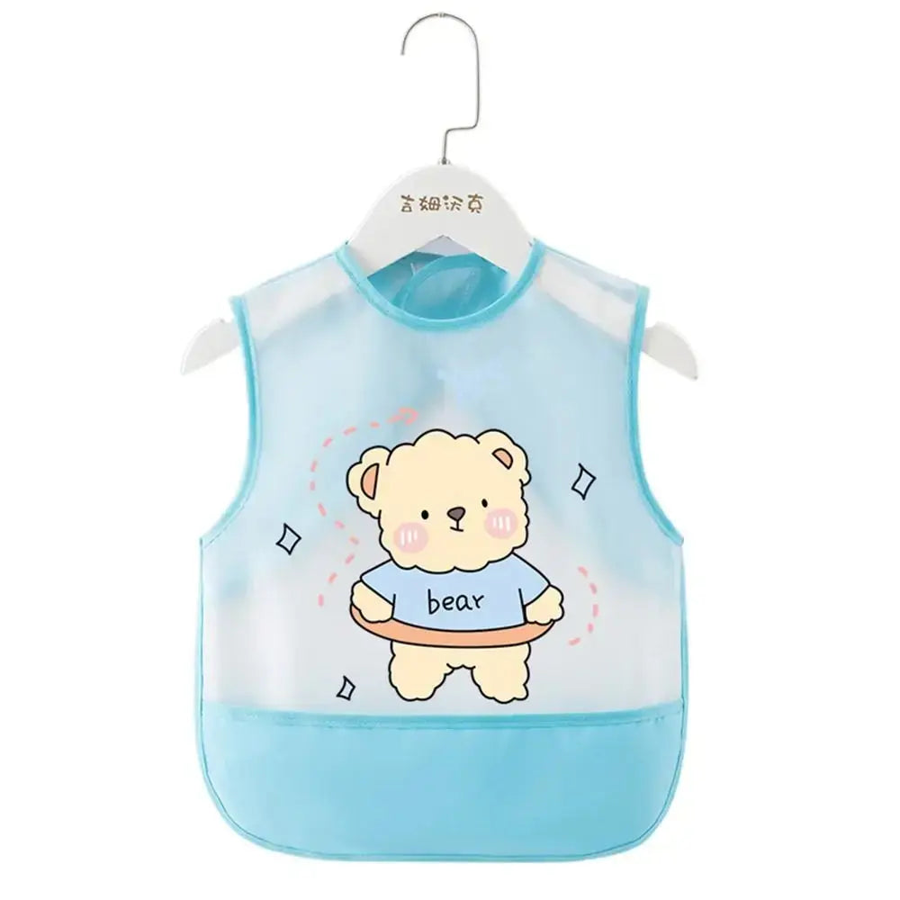 Waterproof Baby Eating Infant Toddler Baby Cartoon Sleeveless Art Apron Feeding Bib for Boys Girls Soft Baby Bibs Burp Clothes
