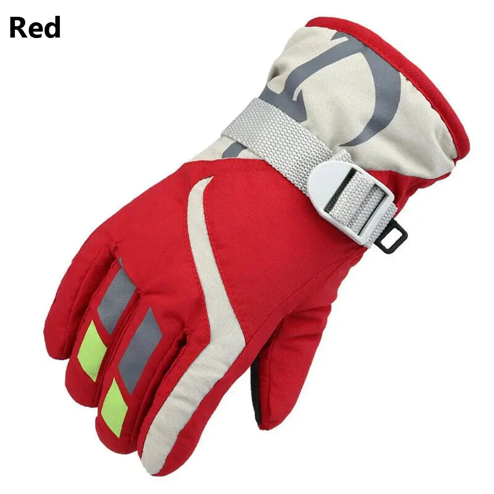 Thermal Ski Gloves Children Kids Winter Fleece Waterproof Warm Child Snowboard Snow Gloves 3 Fingers for Skiing Riding перч