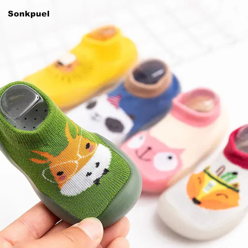 Children Anti-slip Shoes Newborn Baby Girl Cotton Non-slip Floor Socks Baby Boy Rubber Sole Cartoon Indoor Socks Infant Shoes