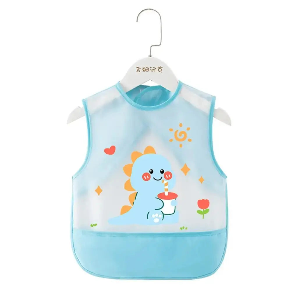 Waterproof Baby Eating Infant Toddler Baby Cartoon Sleeveless Art Apron Feeding Bib for Boys Girls Soft Baby Bibs Burp Clothes