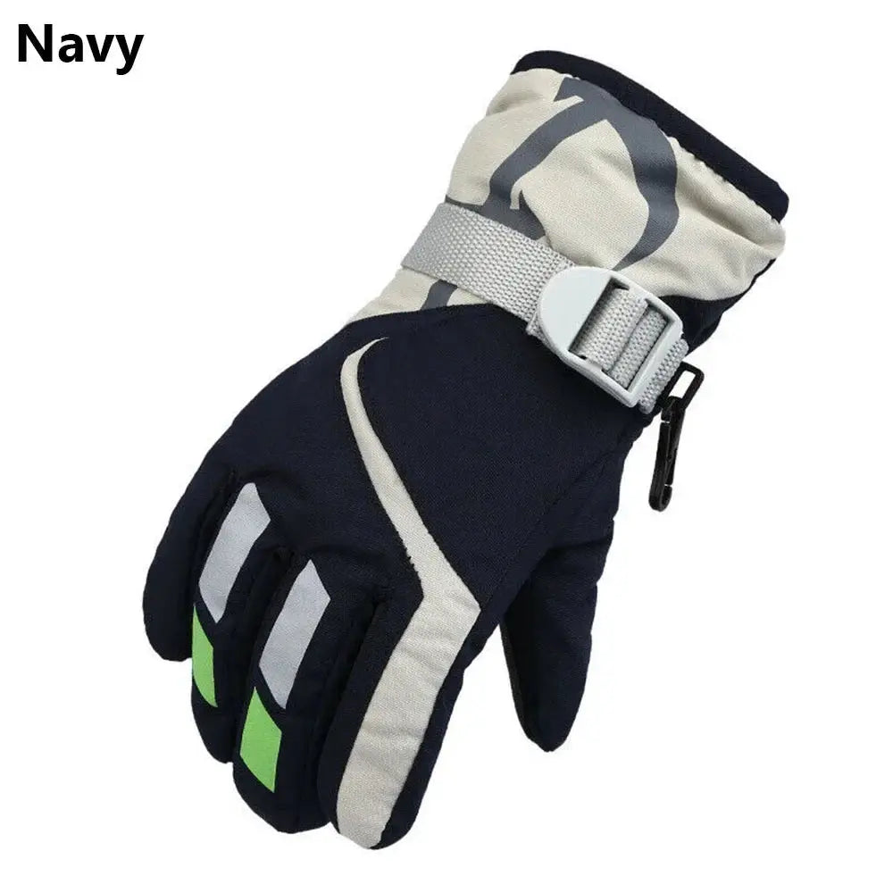Thermal Ski Gloves Children Kids Winter Fleece Waterproof Warm Child Snowboard Snow Gloves 3 Fingers for Skiing Riding перч