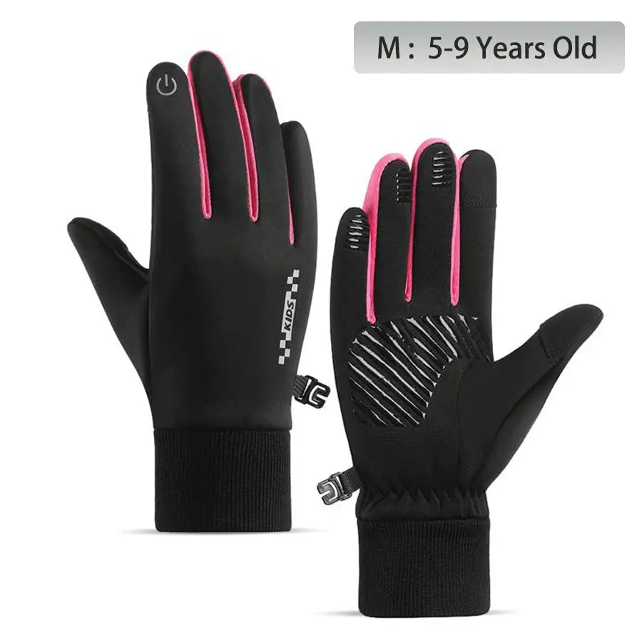 Winter Children's Gloves Padded Warm Wind Cold Riding Gloves Touch Screen Non-slip Ski Gloves Outdoor Sports Gloves