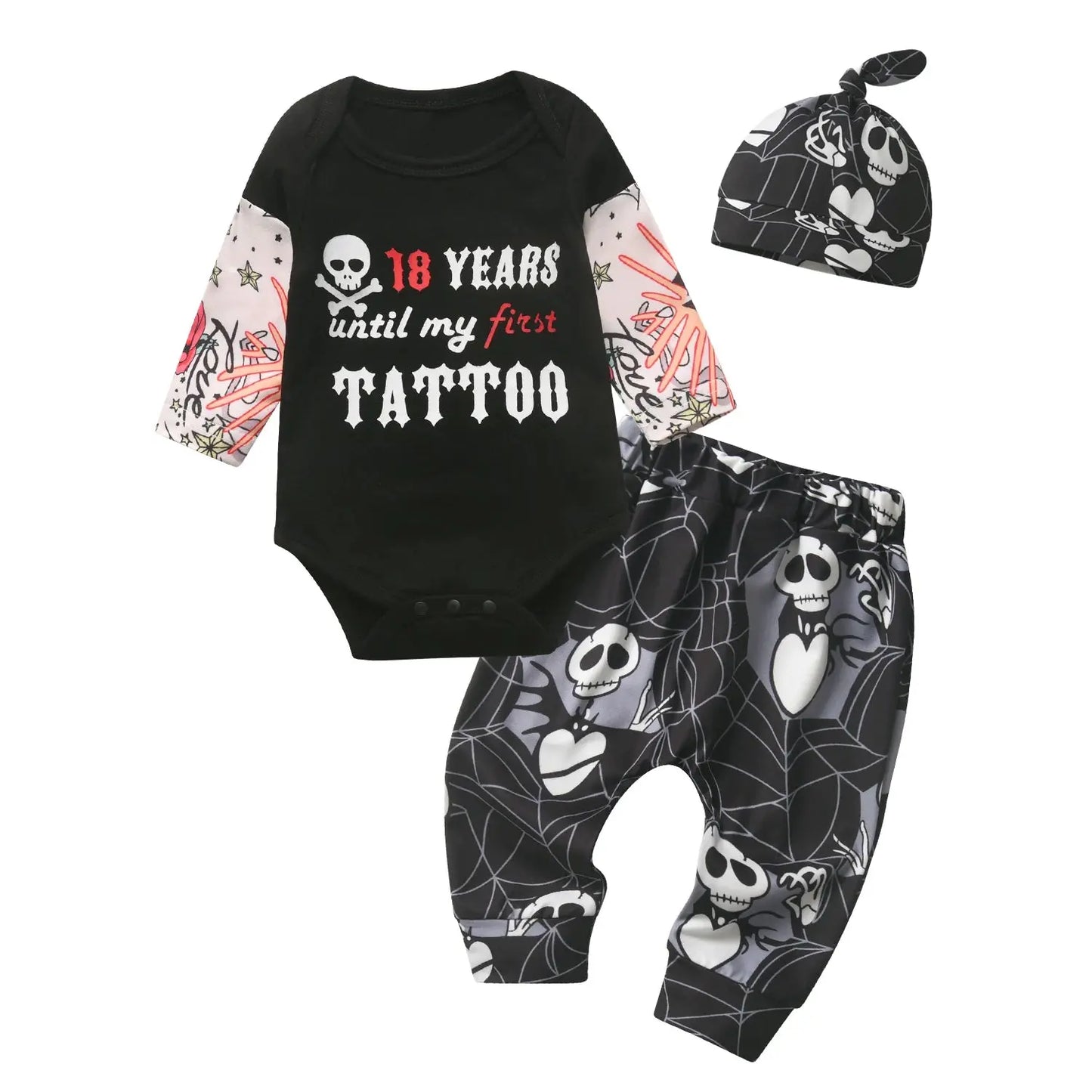 Newborn Infant Baby Boy Clothes Set Letter Printed Long Sleeve Romper and Pant Hat Cute Outfit Suit