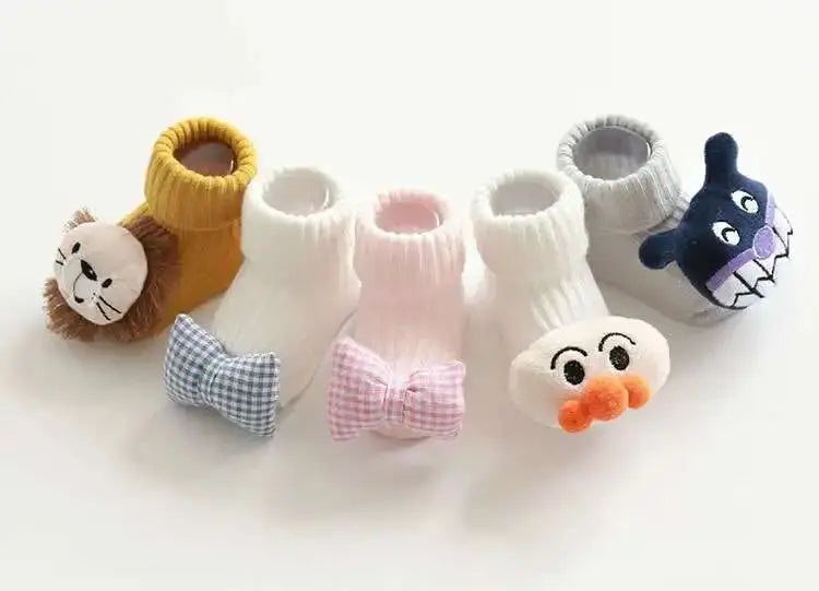 1 Pair Cotton Baby Socks Girls Boys Rubber Anti Slip Floor Cartoon Kids Toddlers Autumn Spring Newborn Infant Gift
