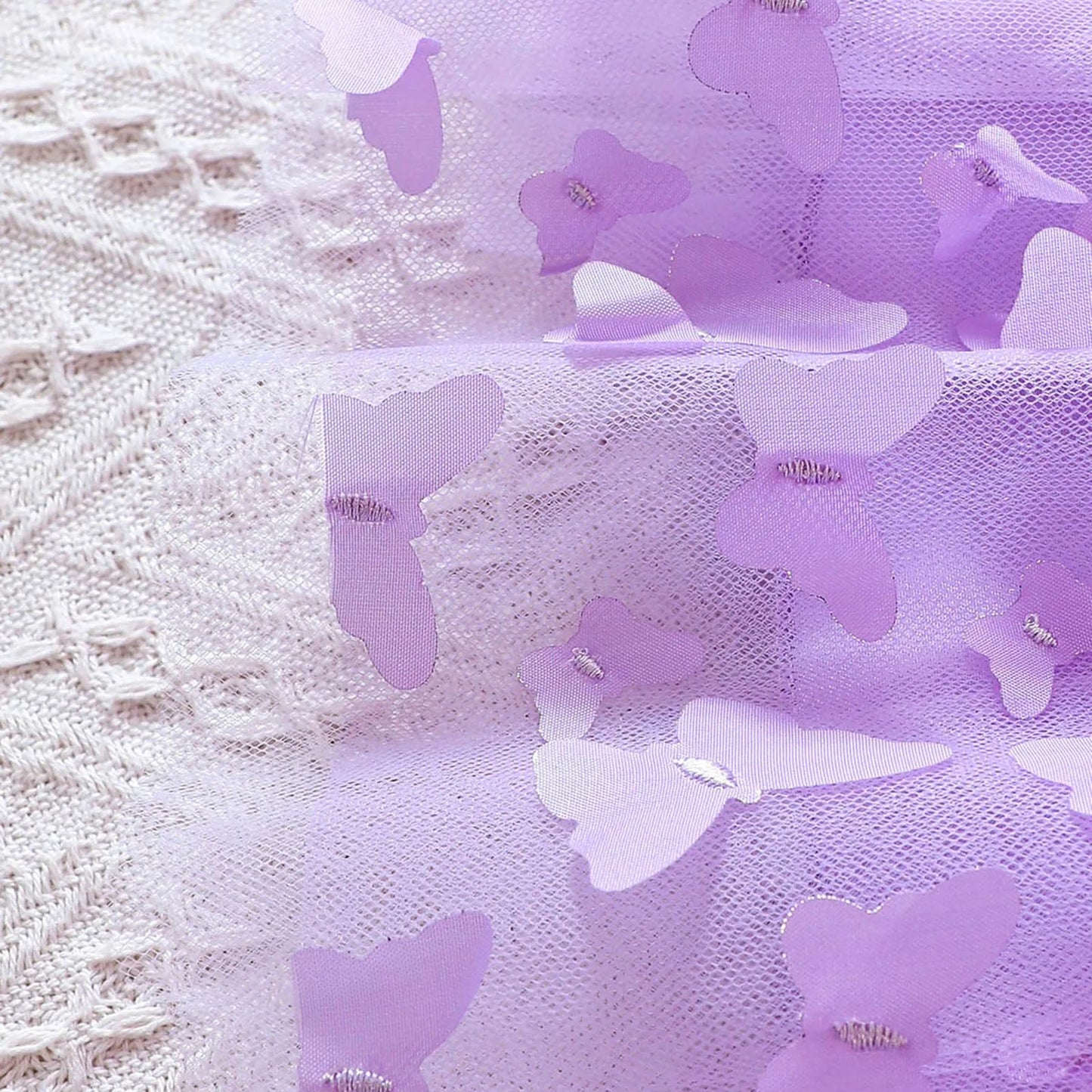 Elegant baby girl party dress with butterfly embroidery, tulle skirt, and bowknot for infant birthdays and pageants