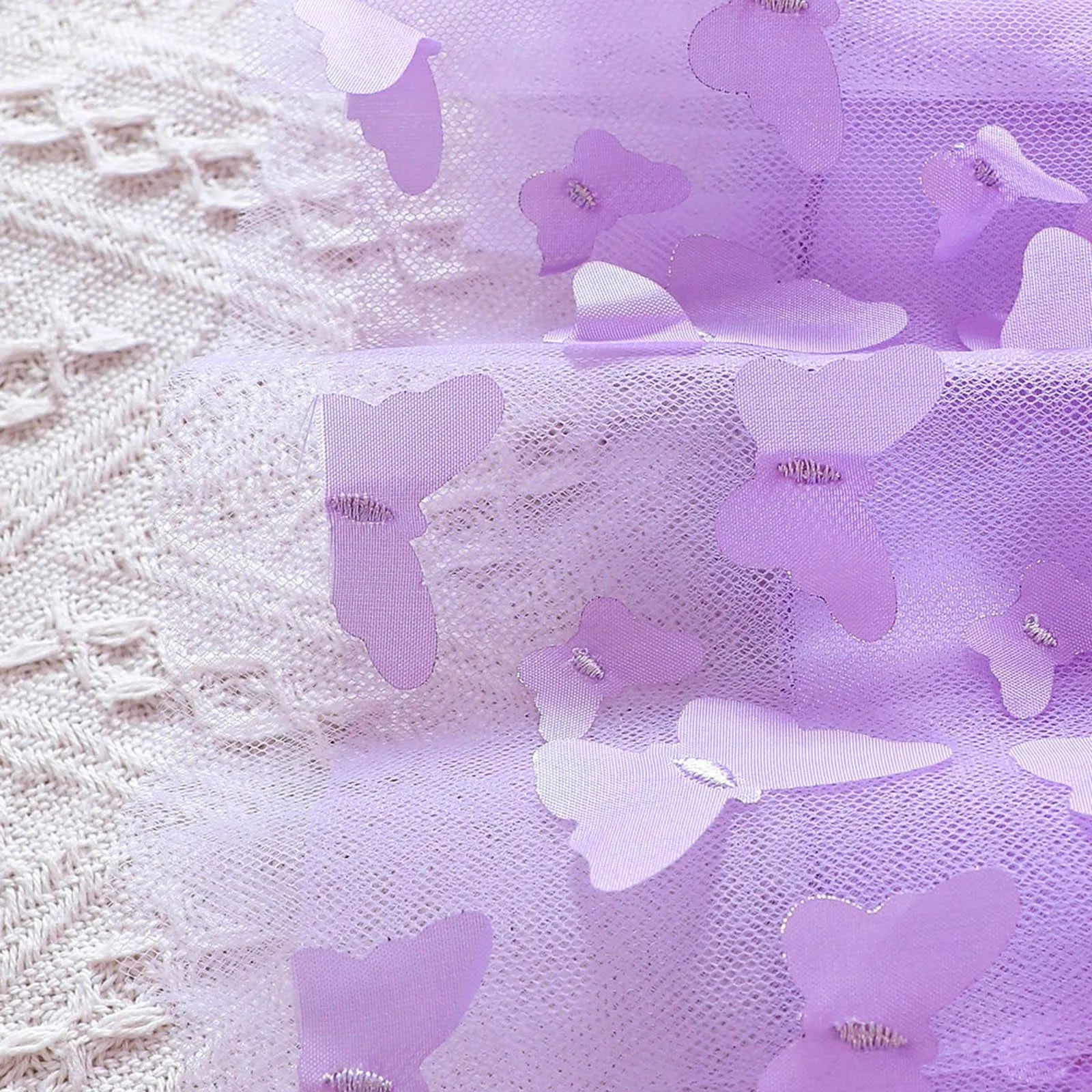 Elegant baby girl party dress with butterfly embroidery, tulle skirt, and bowknot for infant birthdays and pageants