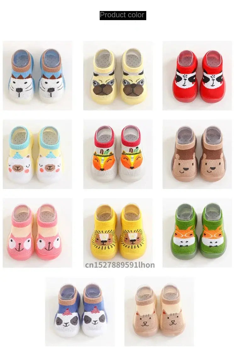 Children Anti-slip Shoes Newborn Baby Girl Cotton Non-slip Floor Socks Baby Boy Rubber Sole Cartoon Indoor Socks Infant Shoes