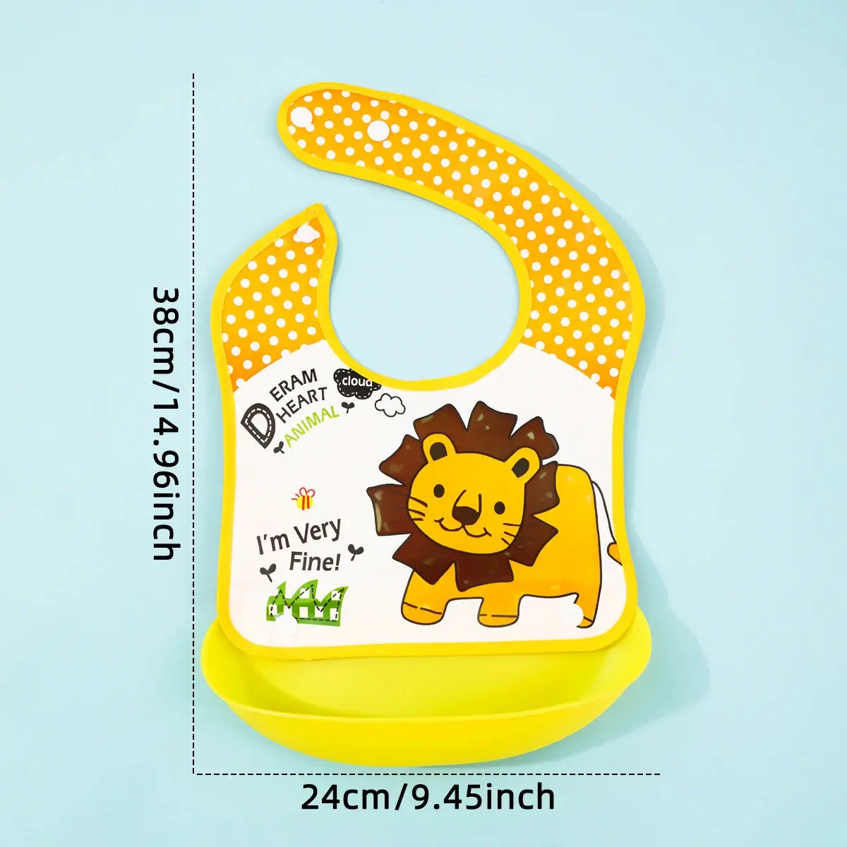 Cartoon EVA bib Infant meal detachable pocket Children's no-wash waterproof imitation silicone bib saliva pocket