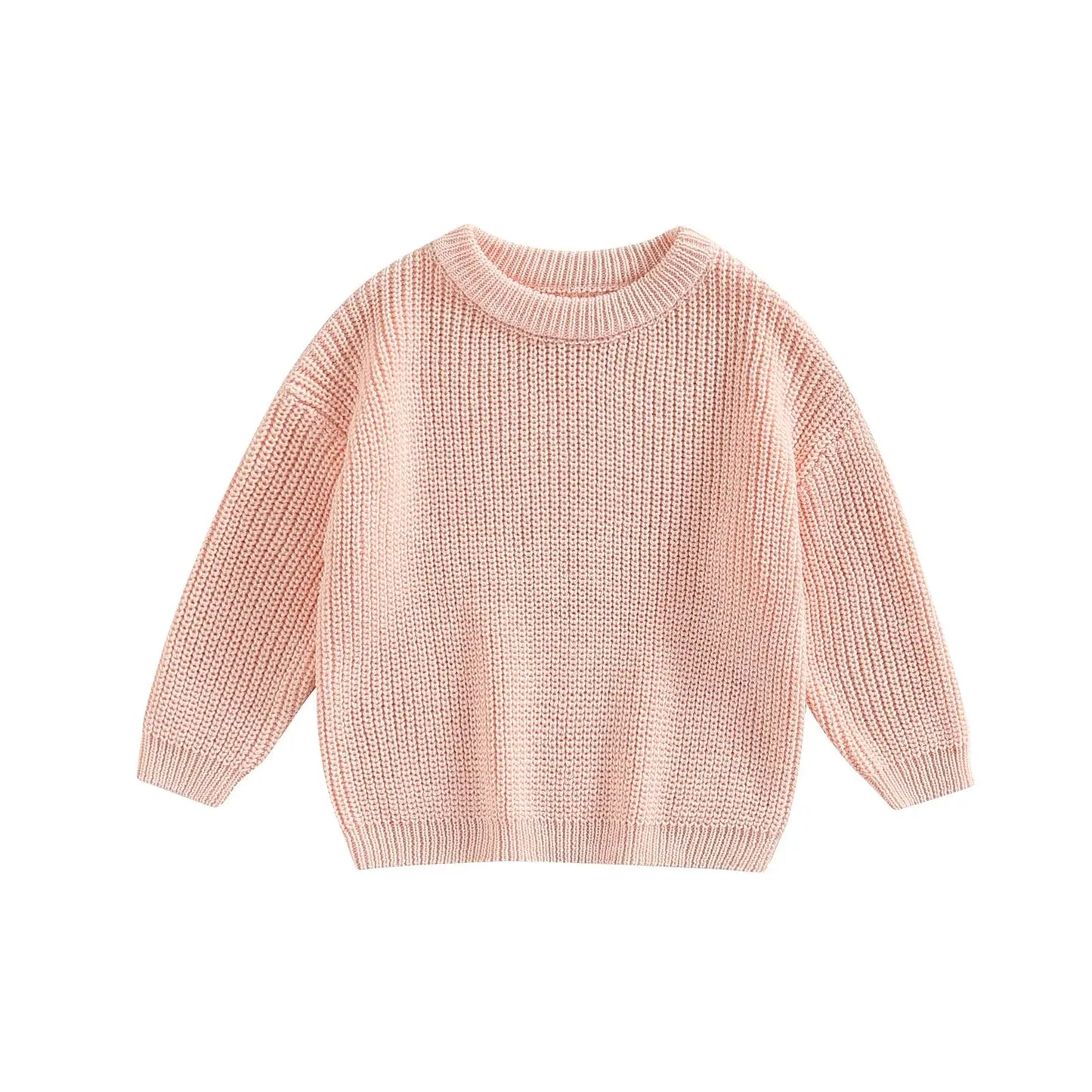 Citgeett Autumn Kids Toddler Baby Girls Boys Sweaters Long Sleeve Solid Color Loose Knitted Pullovers Spring Clothes