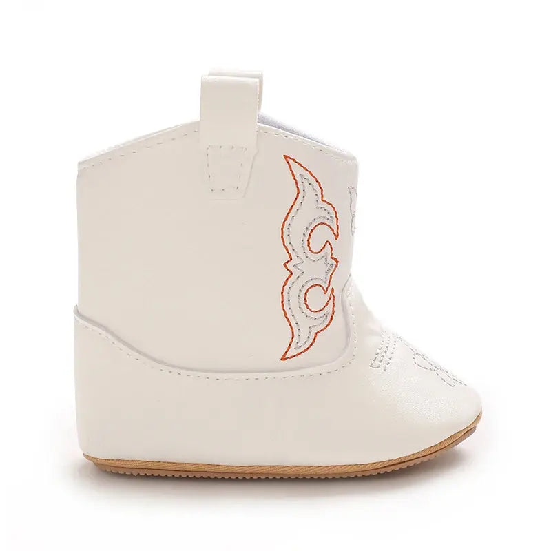2025 New 0-12 Months Baby Boots Cowboy Boots High Top PU Leather Boots Embroidered Baby Boots