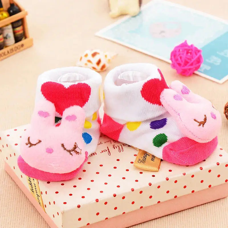 1 Pair Cotton Baby Socks Rubber Anti Slip Boy Girl Floor Kids Toddlers Autumn Spring Animal Infant Newborn Cute Gift