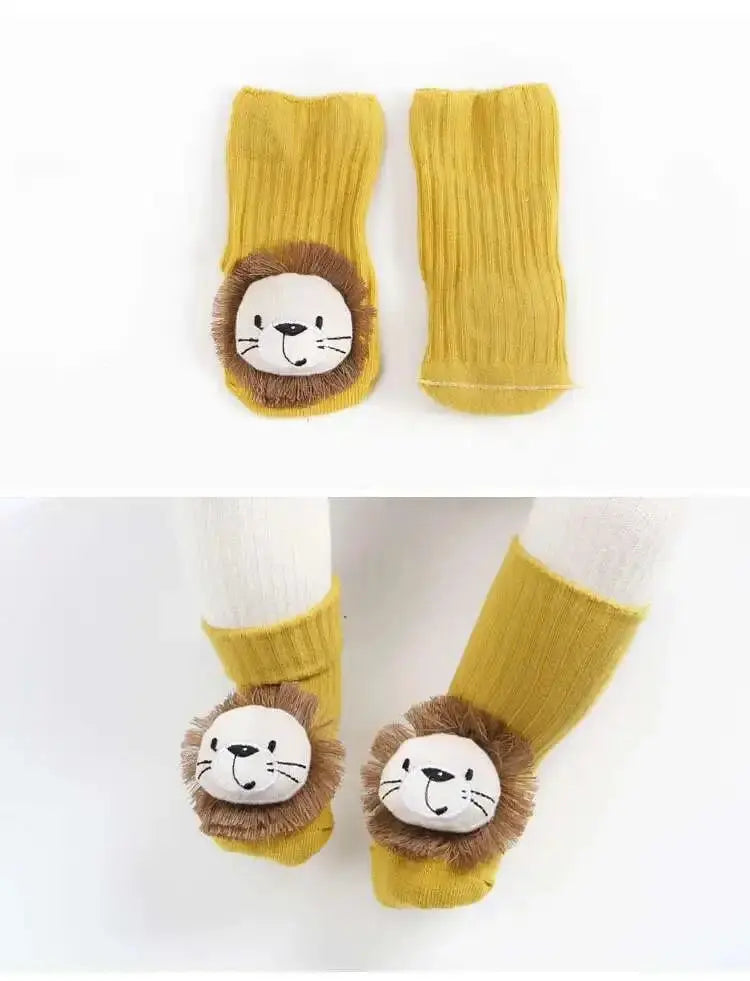 1 Pair Cotton Baby Socks Girls Boys Rubber Anti Slip Floor Cartoon Kids Toddlers Autumn Spring Newborn Infant Gift