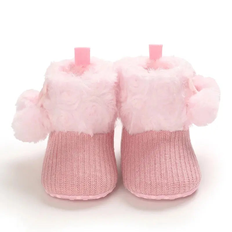 Shoes for 0-1 year old babies, comfortable and soft shoes for female babies, warm baby boots for winter