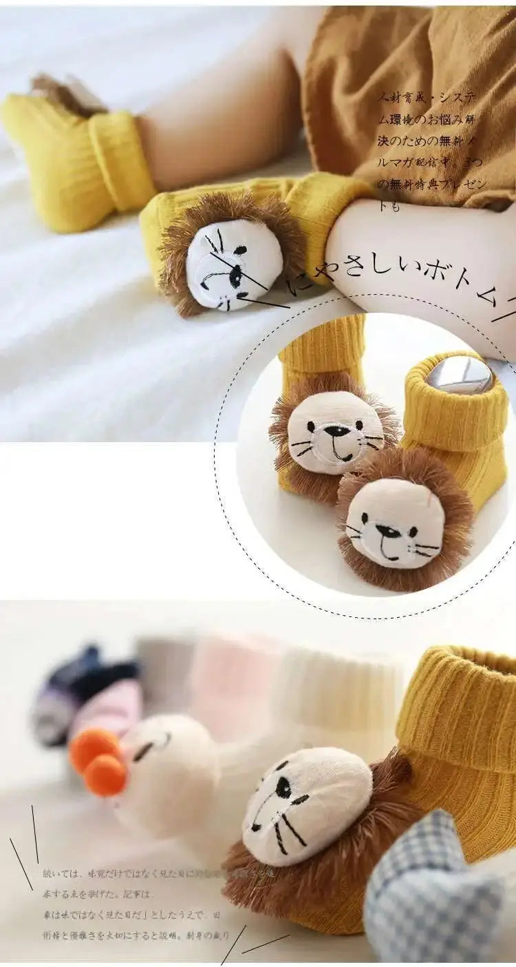 1 Pair Cotton Baby Socks Girls Boys Rubber Anti Slip Floor Cartoon Kids Toddlers Autumn Spring Newborn Infant Gift